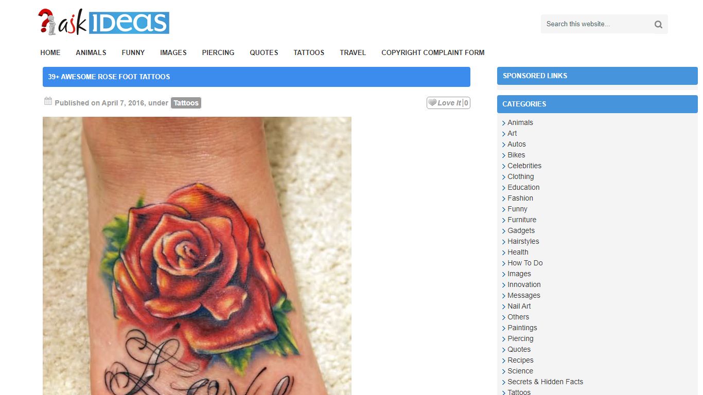 39+ Awesome Rose Foot Tattoos - AskIdeas.com