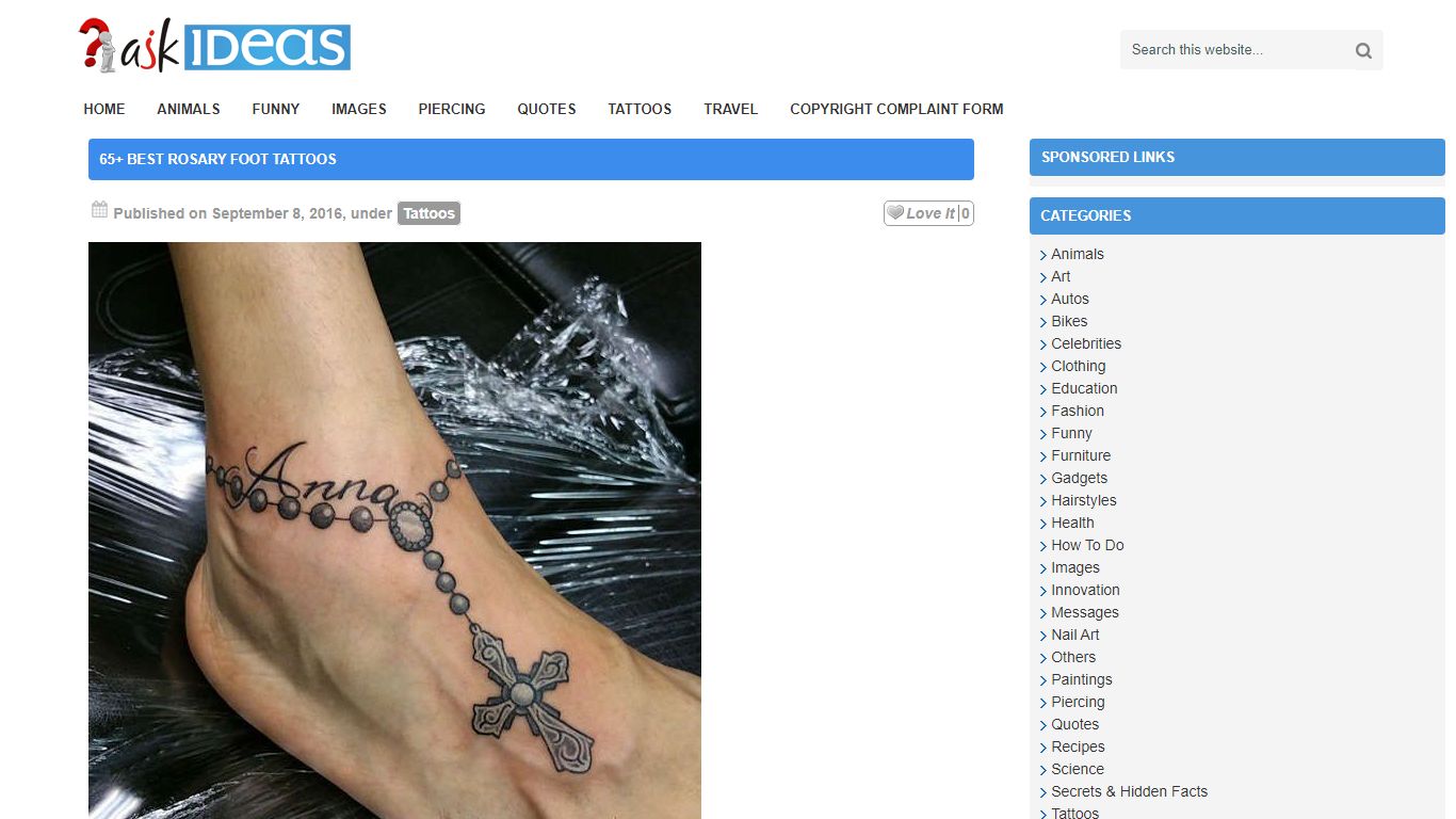 65+ Best Rosary Foot Tattoos - AskIdeas.com